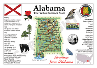 North America | U.S. Constituent - ALABAMA (MOTW US) - top quality approved by www.postcardsmarket.com specialists