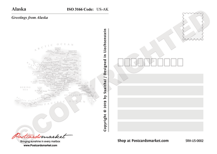 North America | U.S. Constituent - ALASKA (MOTW US) - top quality approved by www.postcardsmarket.com specialists
