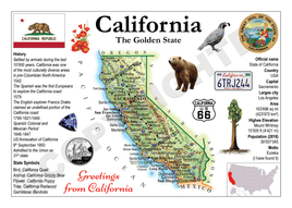 North America | U.S. Constituent - CALIFORNIA (MOTW US) - top quality approved by www.postcardsmarket.com specialists
