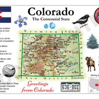 North America | U.S. Constituent - COLORADO (MOTW US) - top quality approved by www.postcardsmarket.com specialists