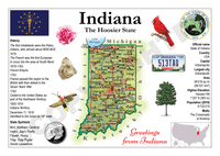 North America | U.S. Constituent - INDIANA (MOTW US) - top quality approved by www.postcardsmarket.com specialists