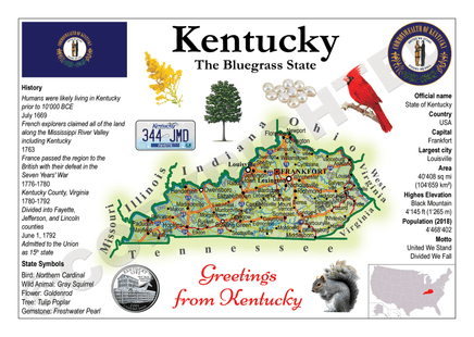 North America | U.S. Constituent - KENTUCKY (MOTW US) - top quality approved by www.postcardsmarket.com specialists
