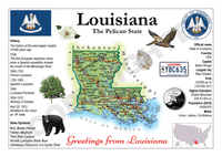 North America | U.S. Constituent - LOUISIANA (MOTW US) - top quality approved by www.postcardsmarket.com specialists