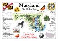 North America | U.S. Constituent - MARYLAND (MOTW US) - top quality approved by www.postcardsmarket.com specialists