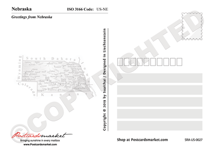 North America | U.S. Constituent - NEBRASKA (MOTW US) - top quality approved by www.postcardsmarket.com specialists