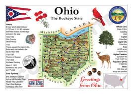 North America | U.S. Constituent - OHIO (MOTW US) x3pieces - top quality approved by www.postcardsmarket.com specialists