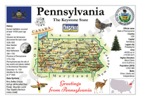 North America | U.S. Constituent - PENNSYLVANIA (MOTW US) - top quality approved by www.postcardsmarket.com specialists