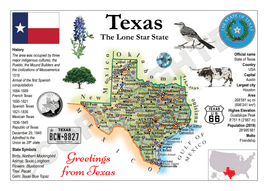 North America | U.S. Constituent - TEXAS (MOTW US) - top quality approved by www.postcardsmarket.com specialists