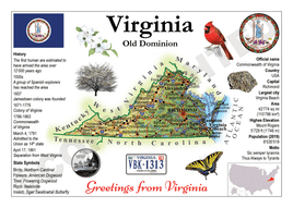 North America | U.S. Constituent - VIRGINIA (MOTW US) - top quality approved by www.postcardsmarket.com specialists