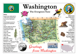 North America | U.S. Constituent - WASHINGTON (MOTW US) - top quality approved by www.postcardsmarket.com specialists