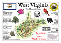 North America | U.S. Constituent - WEST VIRGINIA (MOTW US) - top quality approved by www.postcardsmarket.com specialists