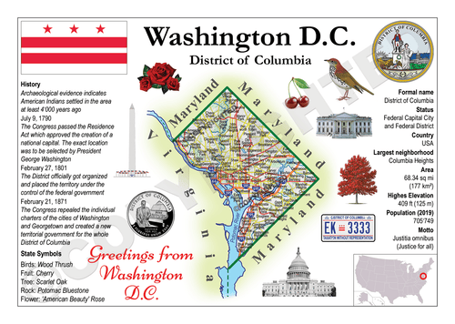 North America | U.S. Constituent - WASHINGTON D.C. (MOTW US) - top quality approved by www.postcardsmarket.com specialists