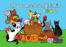 D064 Drawings: Titina and Friends - Vitamin Boost - top quality Post Cards approved by www.postcardsmarket.com specialists