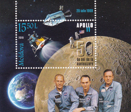 * Stamps | Moldova 2019 - 50 Years Apollo 11 - top quality approved by www.postcardsmarket.com specialists