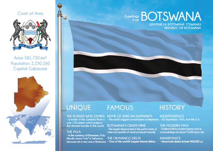 AFRICA | BOTSWANA - FW (country No. 142) - top quality approved by www.postcardsmarket.com specialists