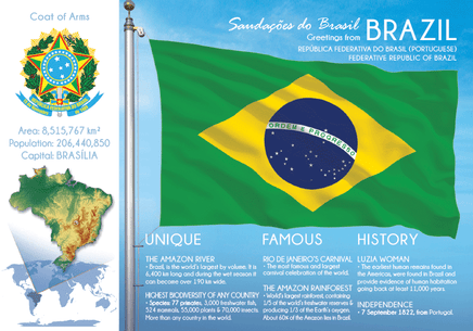 South America | BRAZIL - FW (country No. 6) - top quality approved by www.postcardsmarket.com specialists