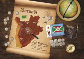 Burundi Map Postcard World Explorer PWE - top quality approved by www.postcardsmarket.com specialists