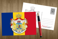 Photo Romania: Flag and Royal Coat of Arms (bundle x 5 pieces) - top quality approved by www.postcardsmarket.com specialists