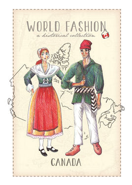World Fashion Historical Collection - Canada_French style (bundle x 5 pieces) - top quality approved by Postcards Market specialists