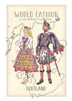 World Fashion Historical Collection - Scotland (bundle x 5 pieces) - top quality approved by Postcards Market specialists