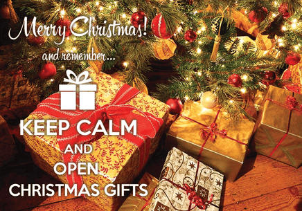 Photo: Keep calm and open Christmas gifts (bundle x 5 pieces) - top quality approved by www.postcardsmarket.com specialists