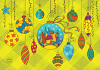 Colours: 5 x Joyful Christmas 1 (bundle of 5 postcards) - top quality approved by www.postcardsmarket.com specialists
