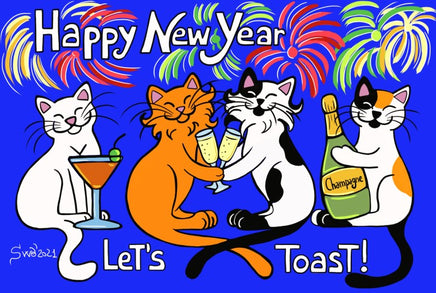 D014 Drawings: Titina and Friends - "Happy New Year!" - top quality approved by www.postcardsmarket.com specialists