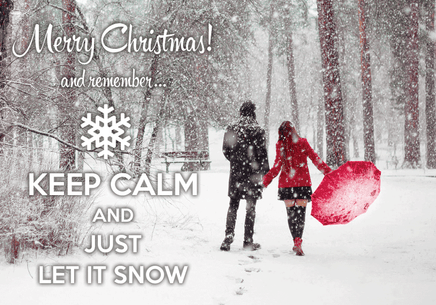 Photo: Keep calm and just let it snow (bundle x 5 pieces) - top quality approved by www.postcardsmarket.com specialists