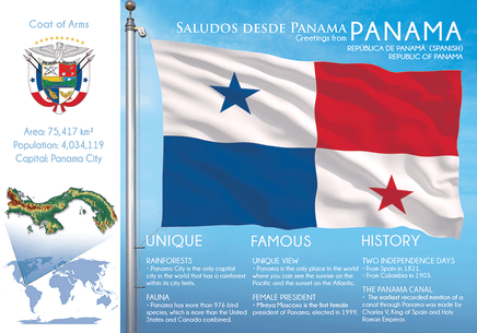 North America | PANAMA - FW (country No. 126) - top quality approved by www.postcardsmarket.com specialists