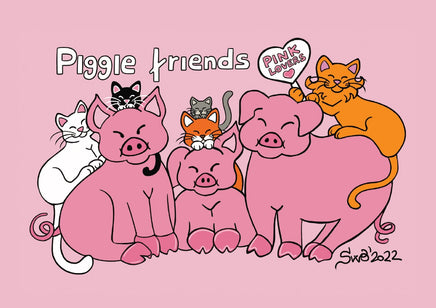D030 Drawings: Titina and Friends - Piggie Friends - top quality approved by www.postcardsmarket.com specialists