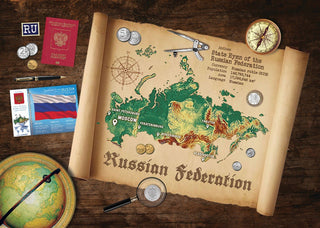 Russia Map Postcard World Explorer PWE - top quality approved by www.postcardsmarket.com specialists