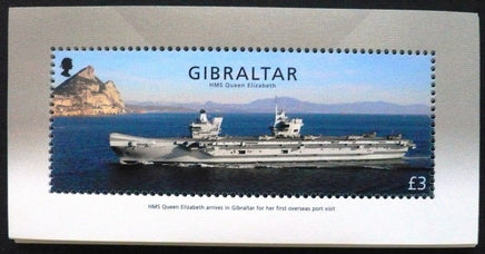 * Stamps | Gibraltar 2018 HMS Queen Elizabeth - Gibraltar Miniature Sheet - top quality approved by www.postcardsmarket.com specialists